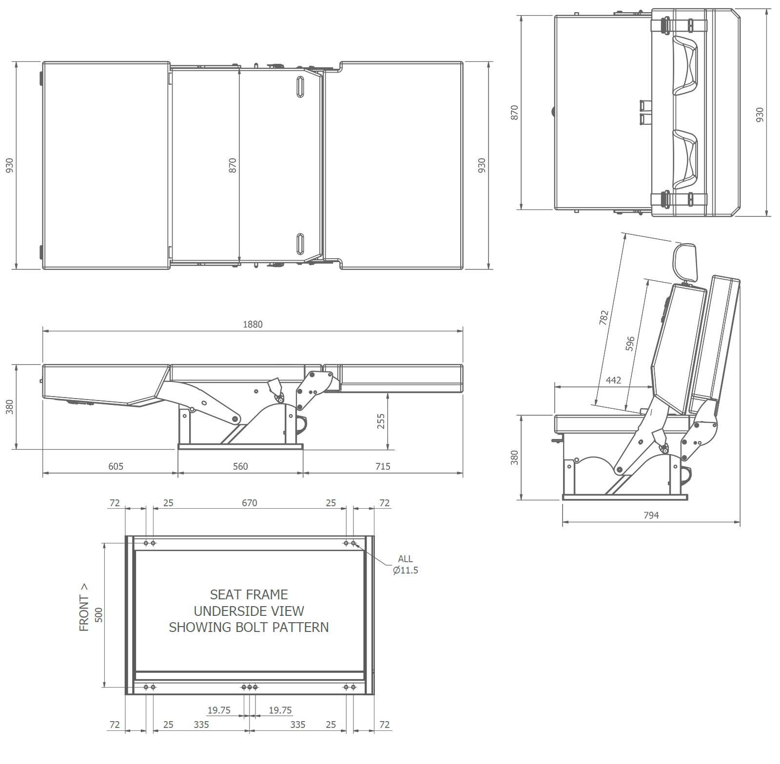 MSF290 Series Double BedFold Seat Techsafe Automotive & Transport